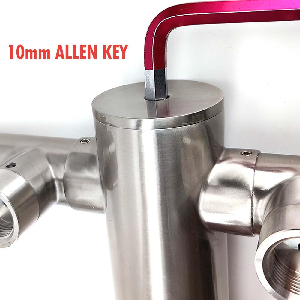 2 Tap - T-Bar Flooded Font - (Stainless Steel) - KegLand