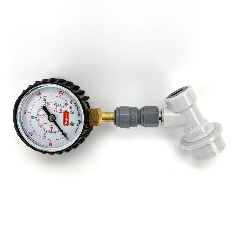 8mm 5/16 Push in Pressure Gauge 0-150psi - KegLand
