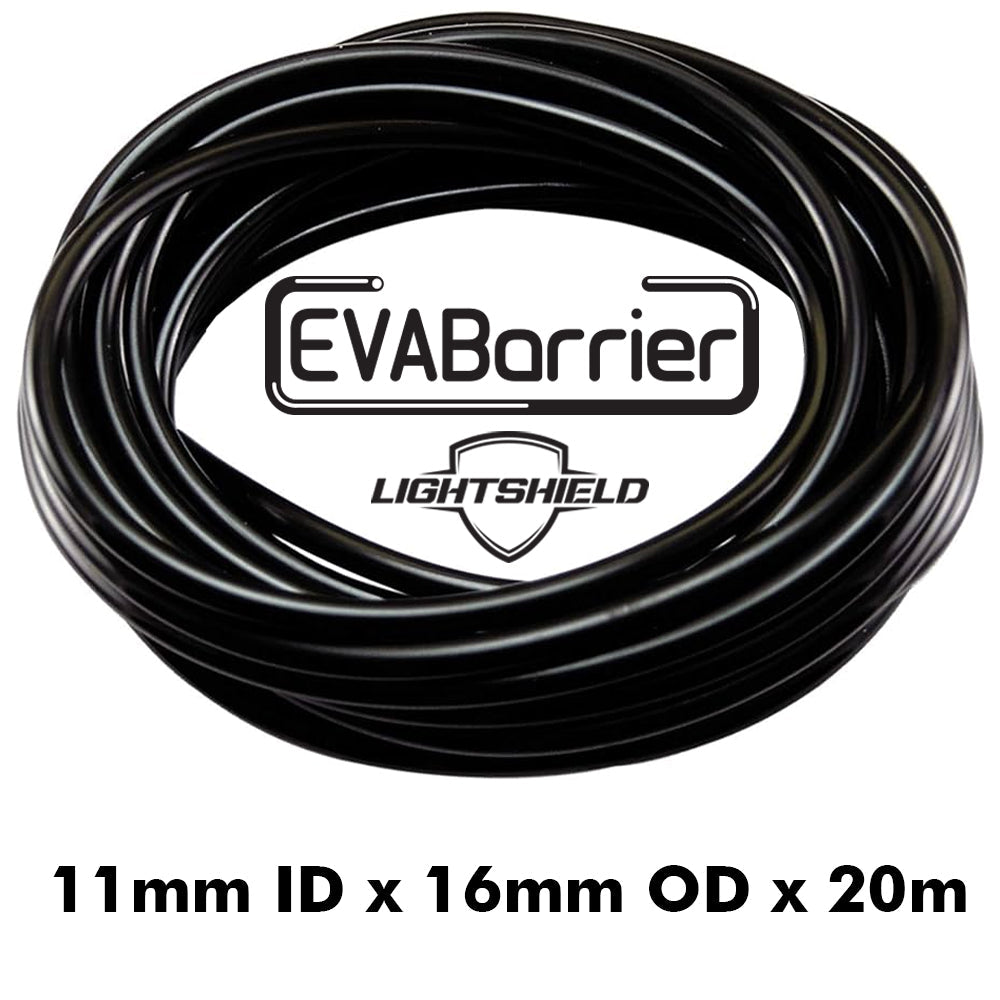 Black Lightshield EVABarrier 11mm ID x 16mm OD x 20m Roll - Double Wall EVA