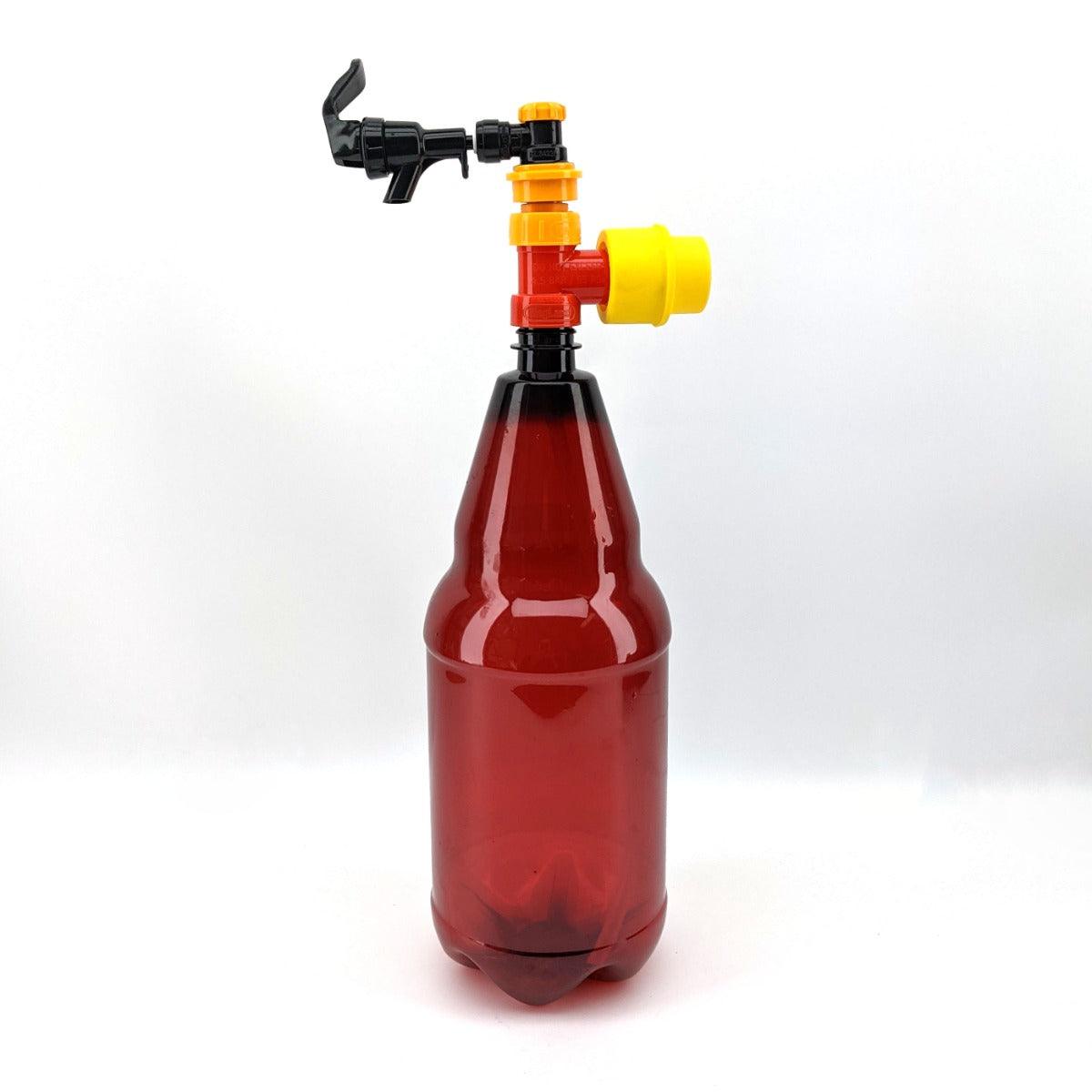 Gas Free Ball Lock Line Cleaning Kit (Yellow Hand Pump, PCO Tee (fxmxm), Carbonation cap Yellow, 30cm EVABarrier 5mm x 8mm) - KegLand