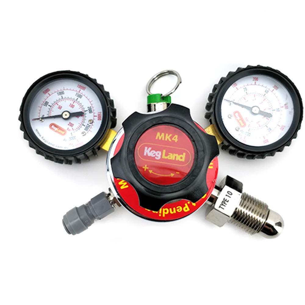 Type 10 - MK4 Regulator O2, Ar, He (6.5bar PRV & 100psi Gauge) - KegLand