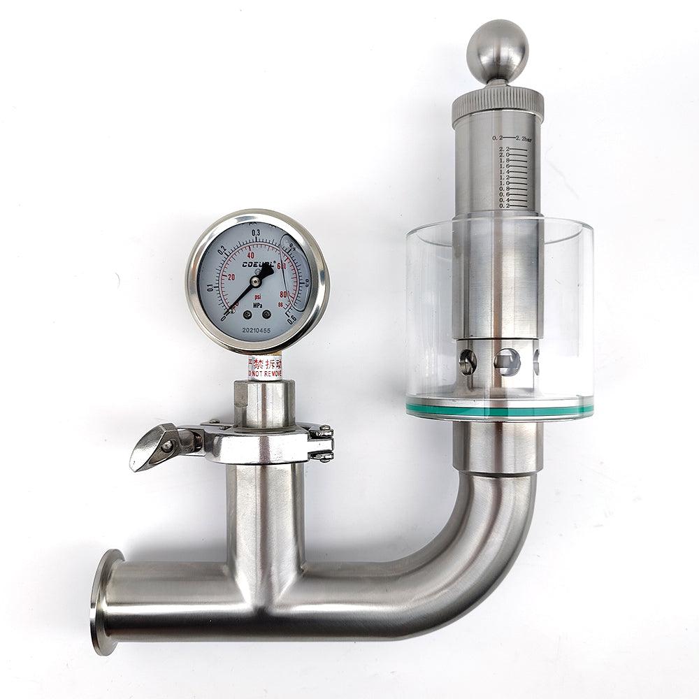 1.5inch Tri-Clamp Spunding Valve with Pressure Gauge - KegLand