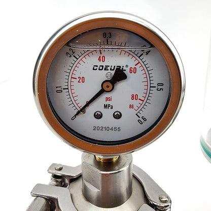 1.5inch Tri-Clamp Spunding Valve with Pressure Gauge - KegLand