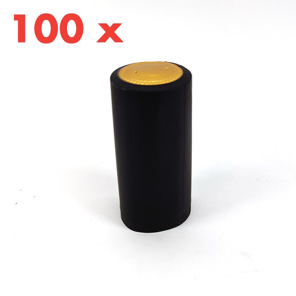100 x Black Heat Shrink Tamper Wraps for Wine Bottles