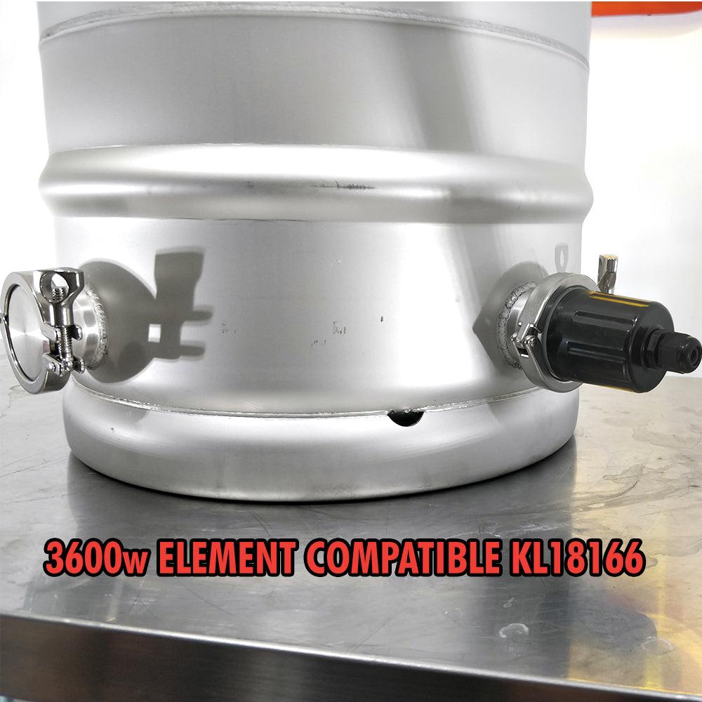 118L Kegmenter with 4inch Flat Lid , Airlock and 2inch end cap - KegLand
