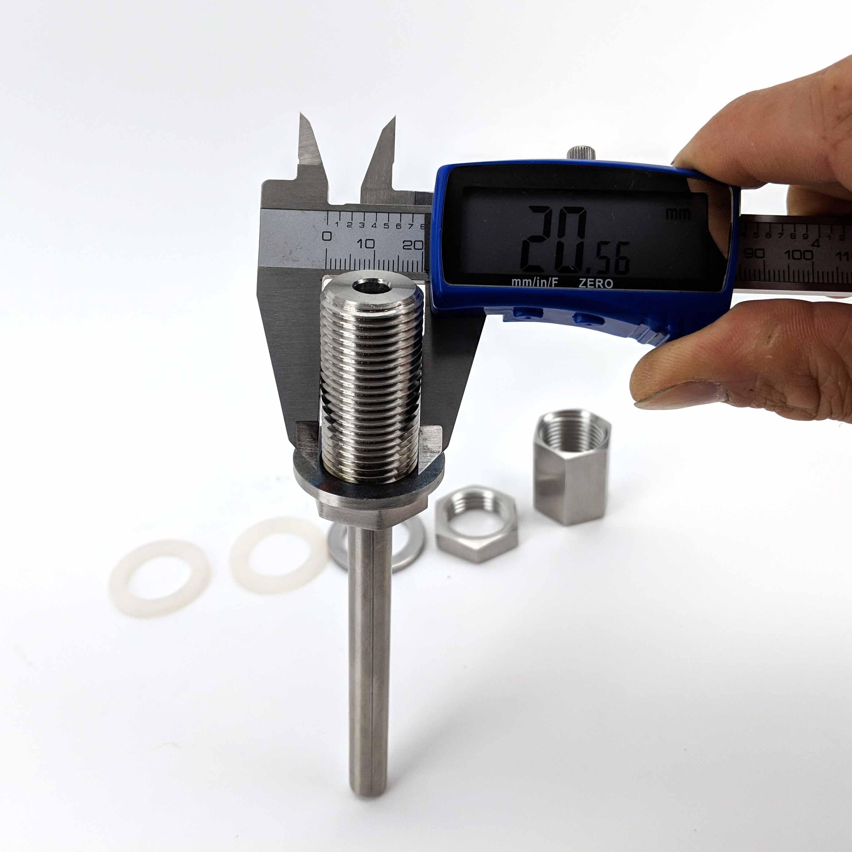 1/2 inch Stainless 100mm Weldless Thermowell - KegLand