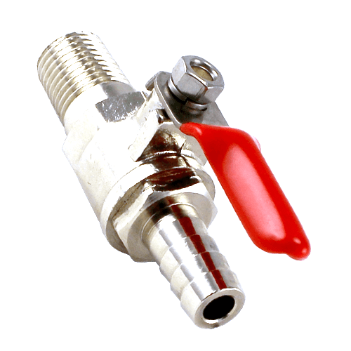 1/4 Inch NPT x 6.35mm BARBED Valve with Check Valve - KegLand