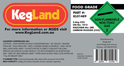 2.6kg CO2 Gas Cylinder (Empty)