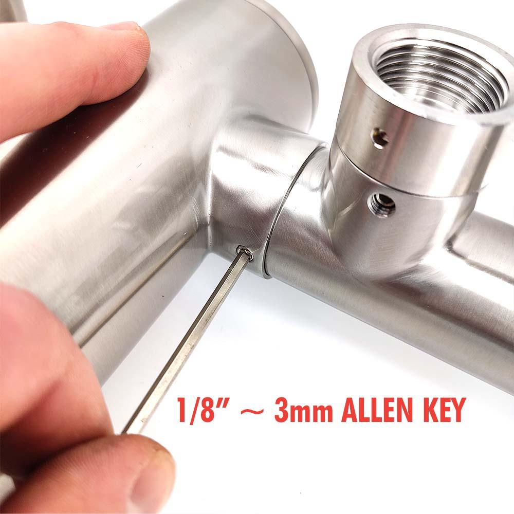 2 Tap - T-Bar Flooded Font - (Stainless Steel) - KegLand