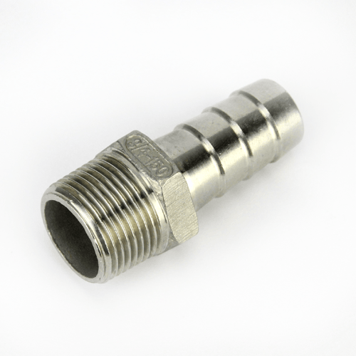 3/4 BSP x 3/4 (20mm) Stainless Hosetail Barb - KegLand