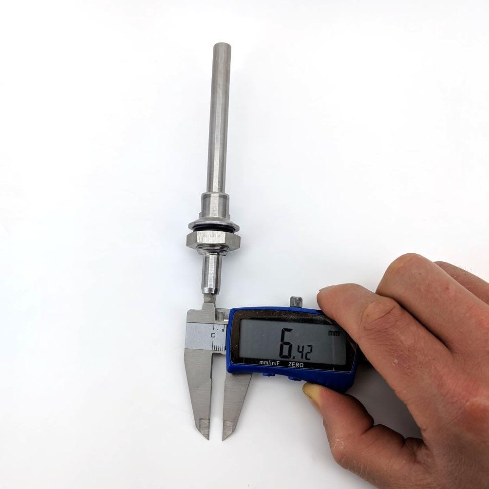 3/8' Thread Weldless Thermowell (takes 6.5mm Probe) 85mm long - KegLand