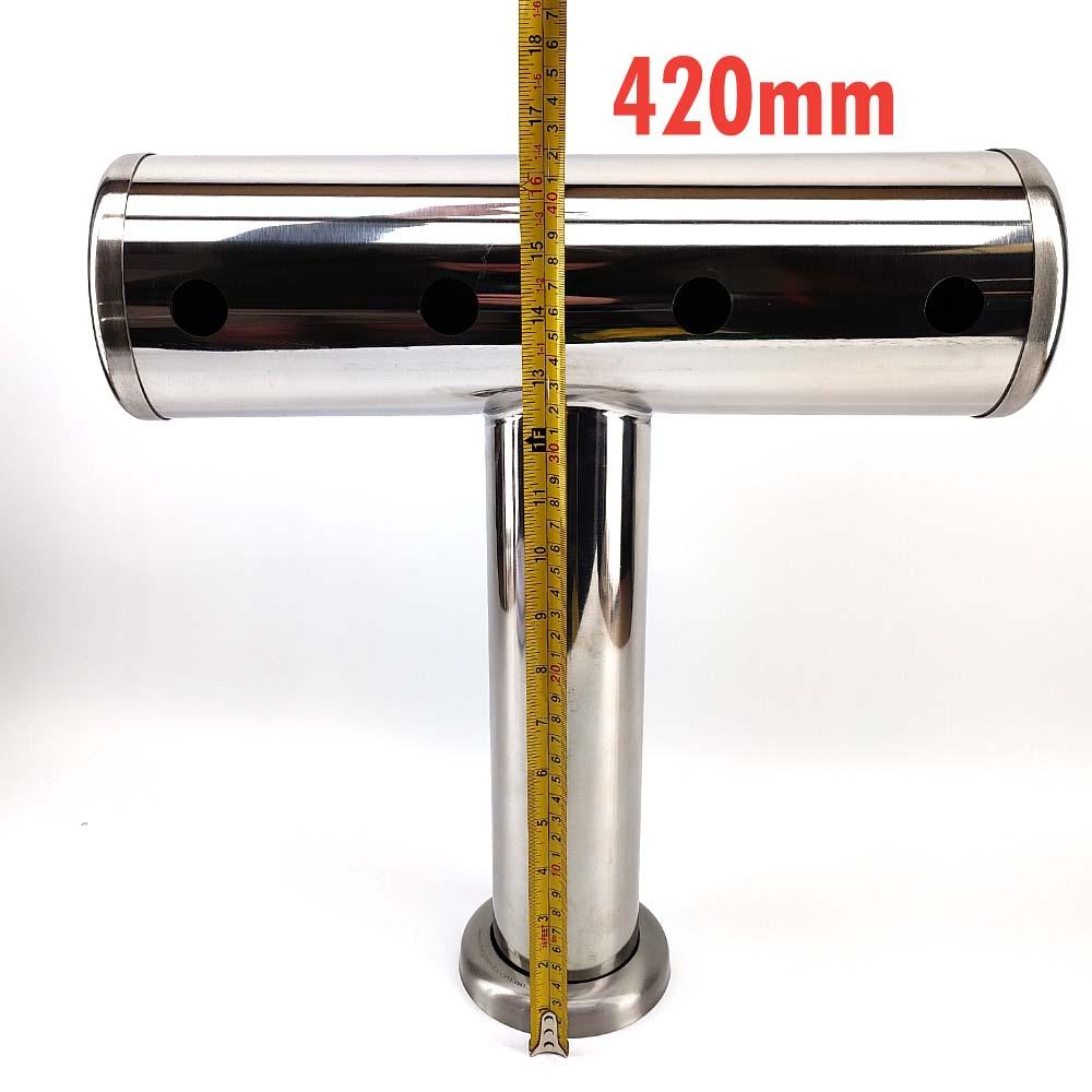 4 Tap T-Bar Brushed Stainless Font Only( Including Screws x 4; Dust Cover & Font Seals ) - KegLand