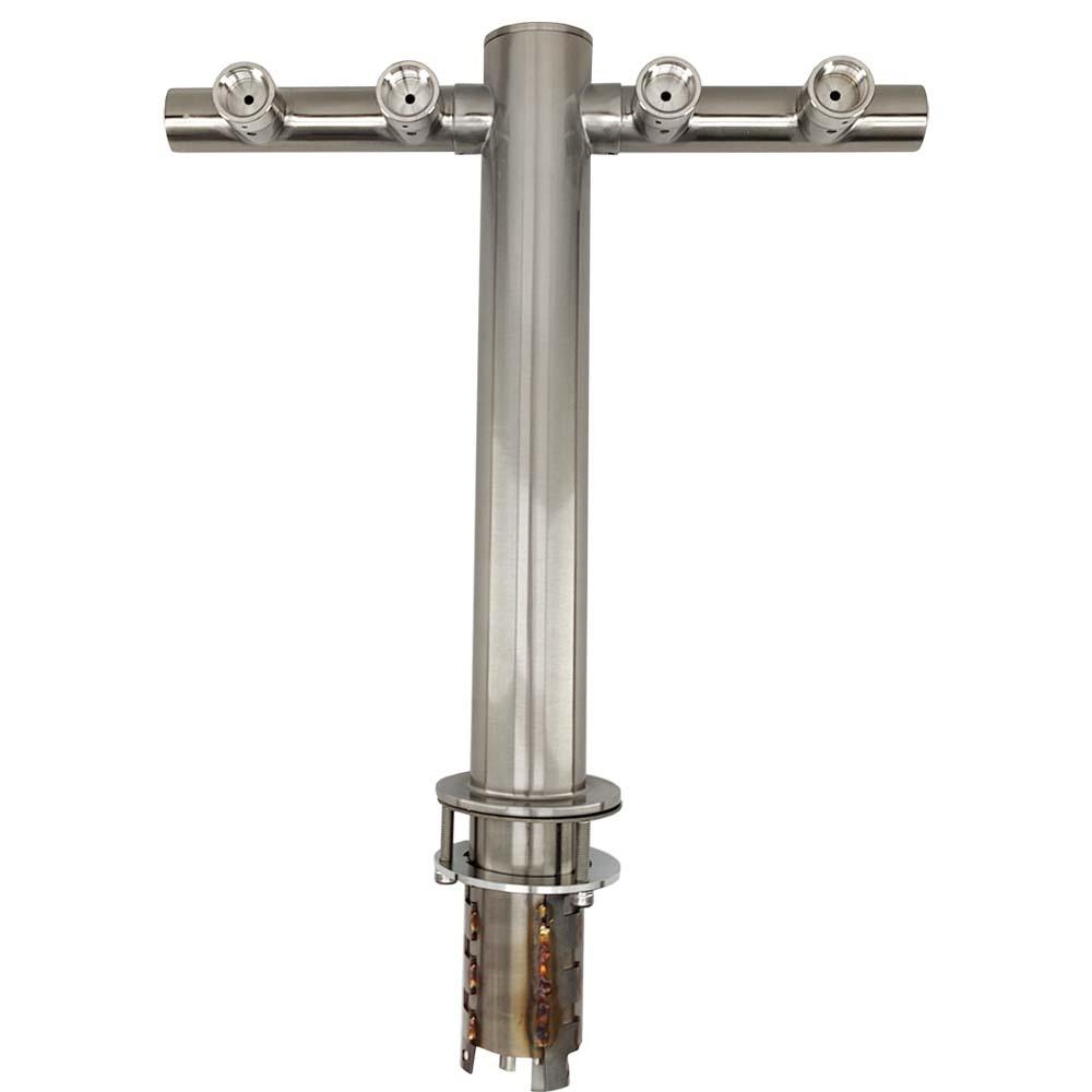 4 Tap - T-Bar Flooded Font - (Stainless Steel)