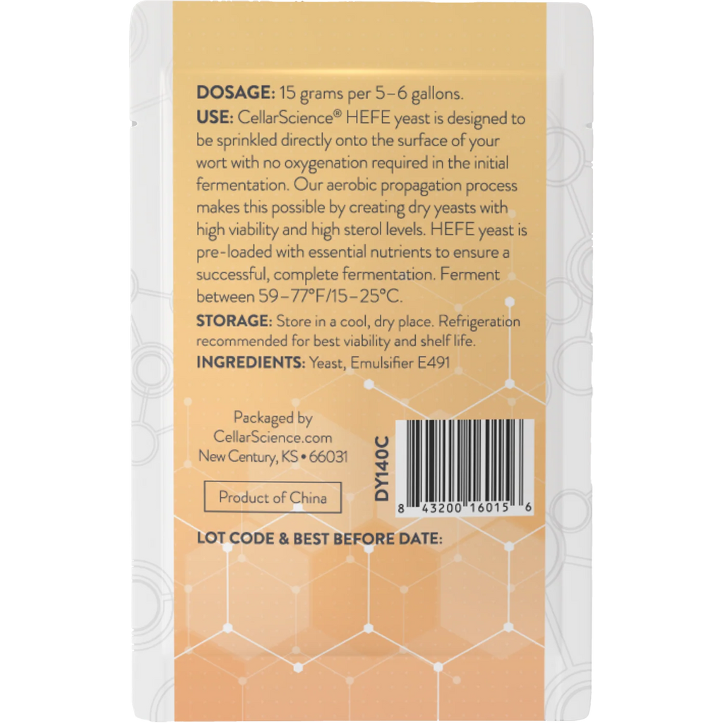 CellarScience® HEFE Dry Yeast 15g | Wheat Ale | Premium Beer Yeast