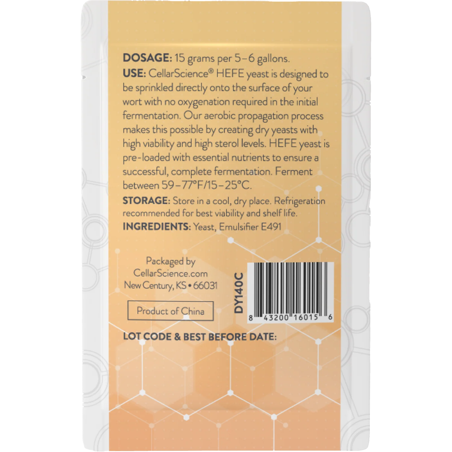 CellarScience® HEFE Dry Yeast 15g | Wheat Ale | Premium Beer Yeast
