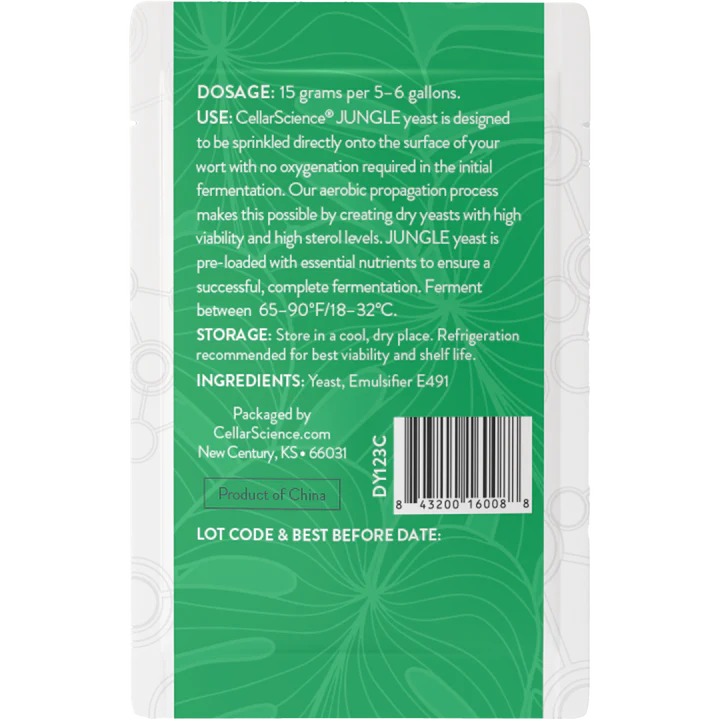CellarScience® JUNGLE Dry Yeast 15g | Specialty Ale | Premium Beer Yeast