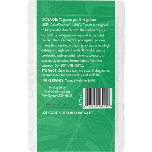 CellarScience® JUNGLE Dry Yeast 15g | Specialty Ale | Premium Beer Yeast