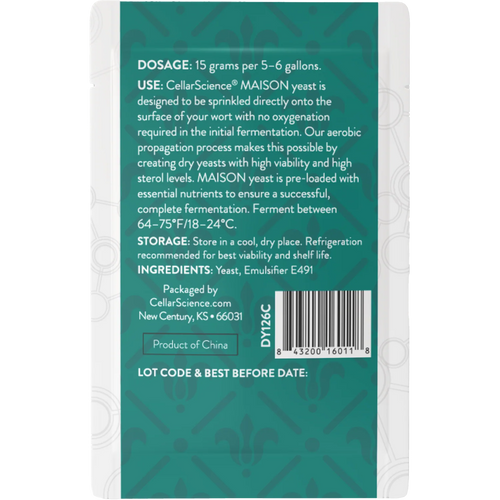 CellarScience® MAISON Dry Yeast 15g | Belgian Ale | Premium Beer Yeast