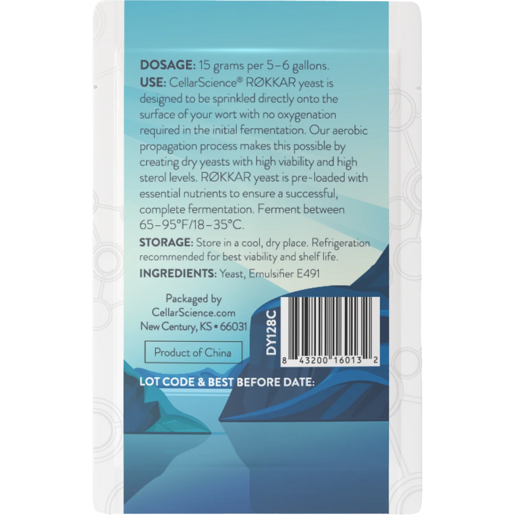 CellarScience® RØKKAR Dry Yeast 15g | Norwegian Ale | Premium Beer Yeast
