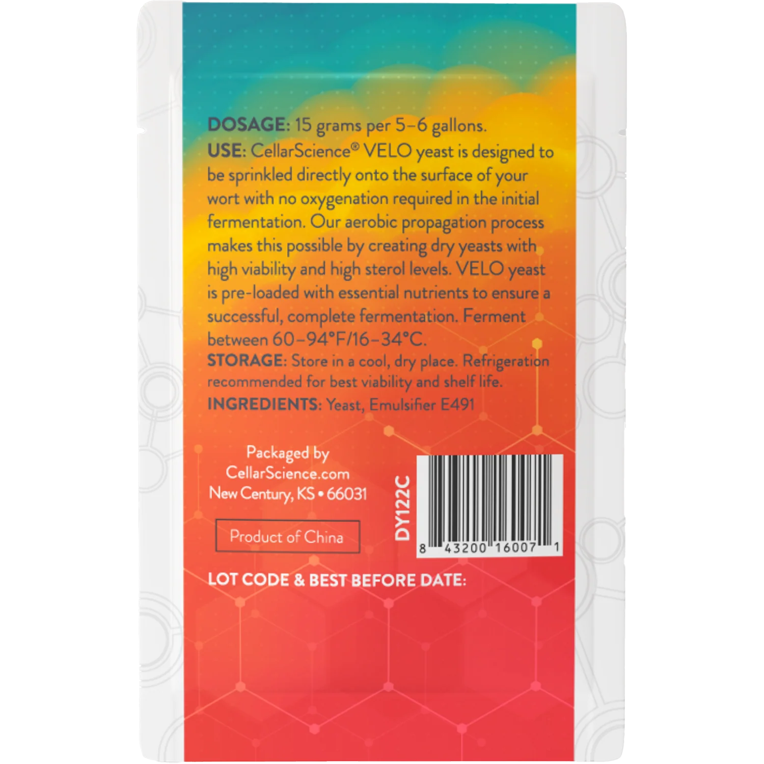 CellarScience® VELO Dry Yeast 15g | Specialty Ale | Premium Beer Yeast