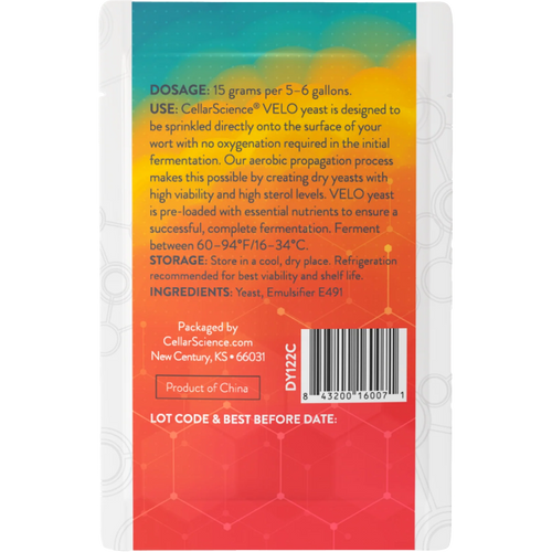 CellarScience® VELO Dry Yeast 15g | Specialty Ale | Premium Beer Yeast