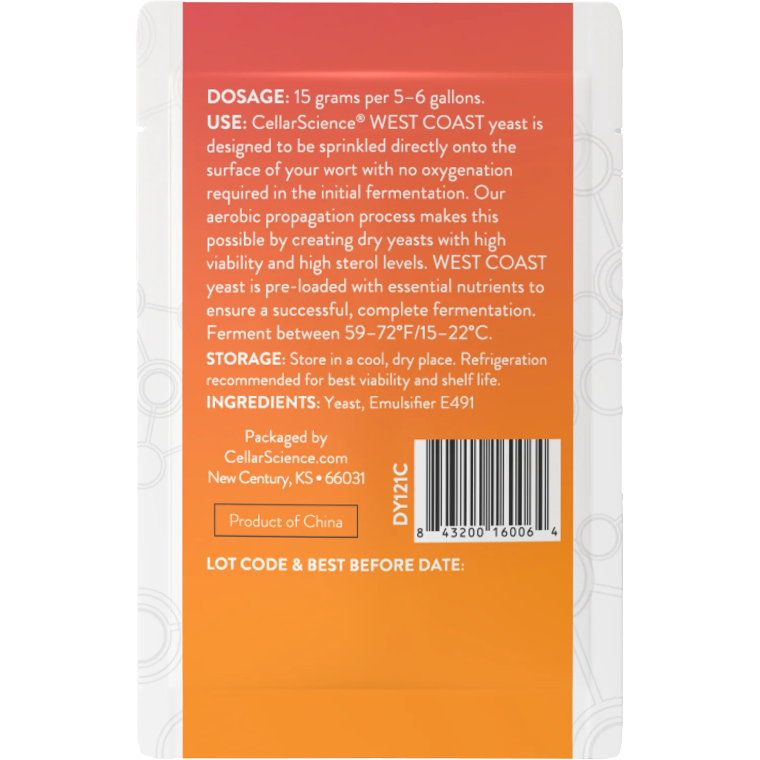 CellarScience® WEST COAST Dry Yeast 15g | American Ale | Premium Beer Yeast