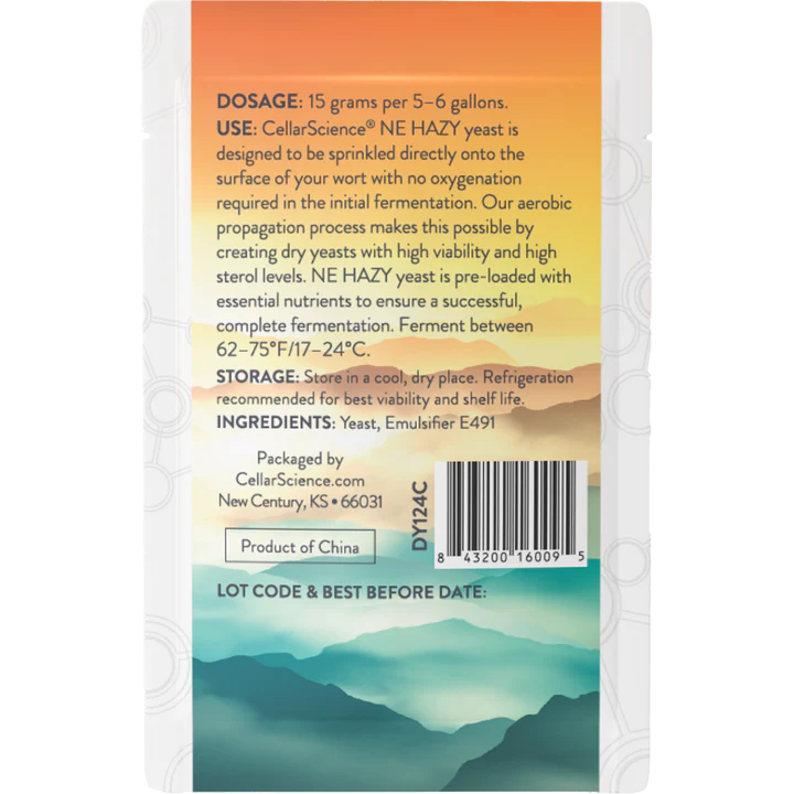 CellarScience® NE HAZY Dry Yeast 15g | New England Ale | Premium Beer Yeast