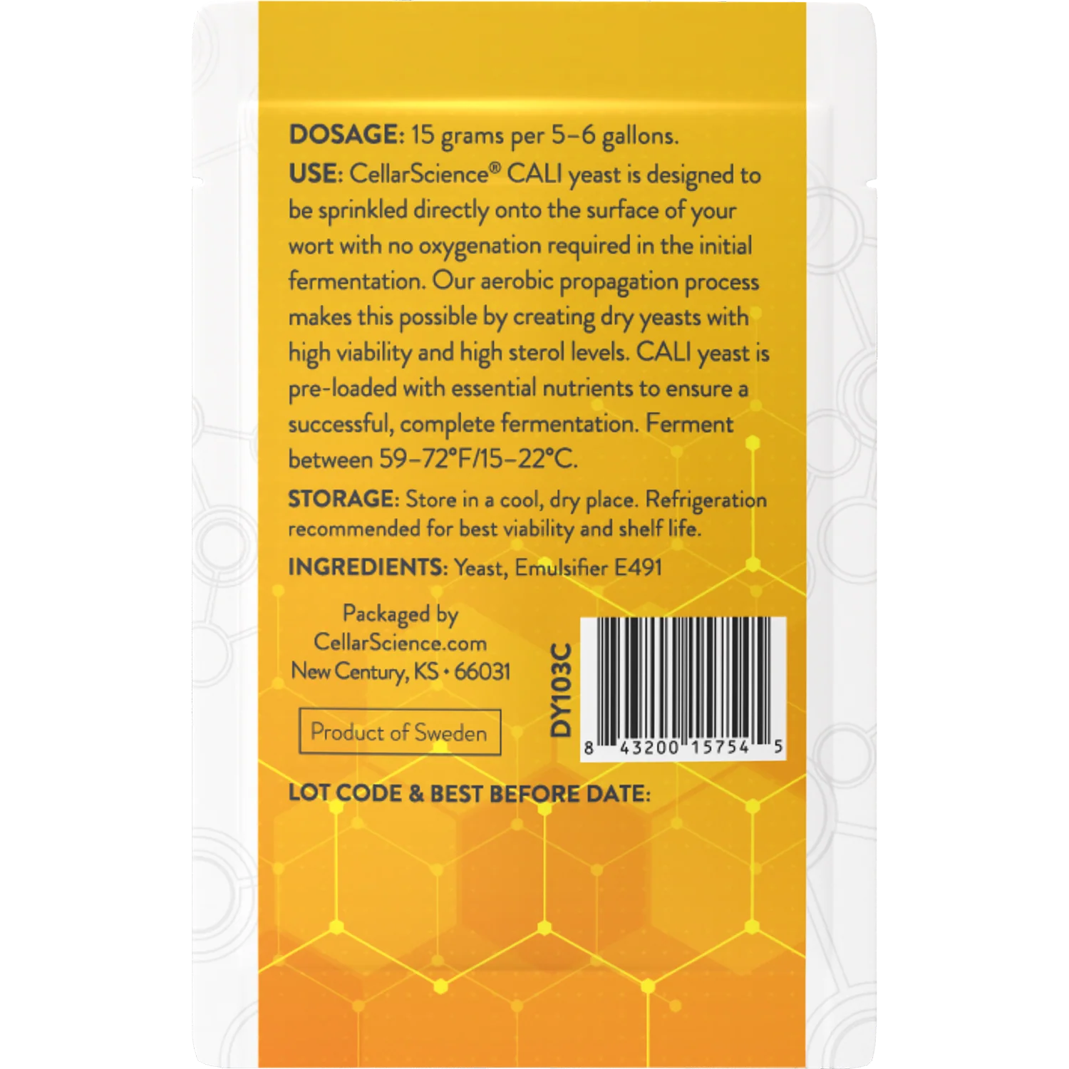 CellarScience® CALI Dry Yeast 15g | American Ale | Premium Beer Yeast