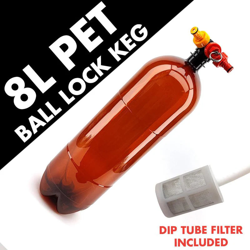 8L PET Keg with Ball Lock Disconnect Tapping Head Bundle