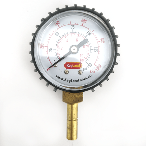 8mm 5/16 Push in Pressure Gauge 0-150psi - KegLand