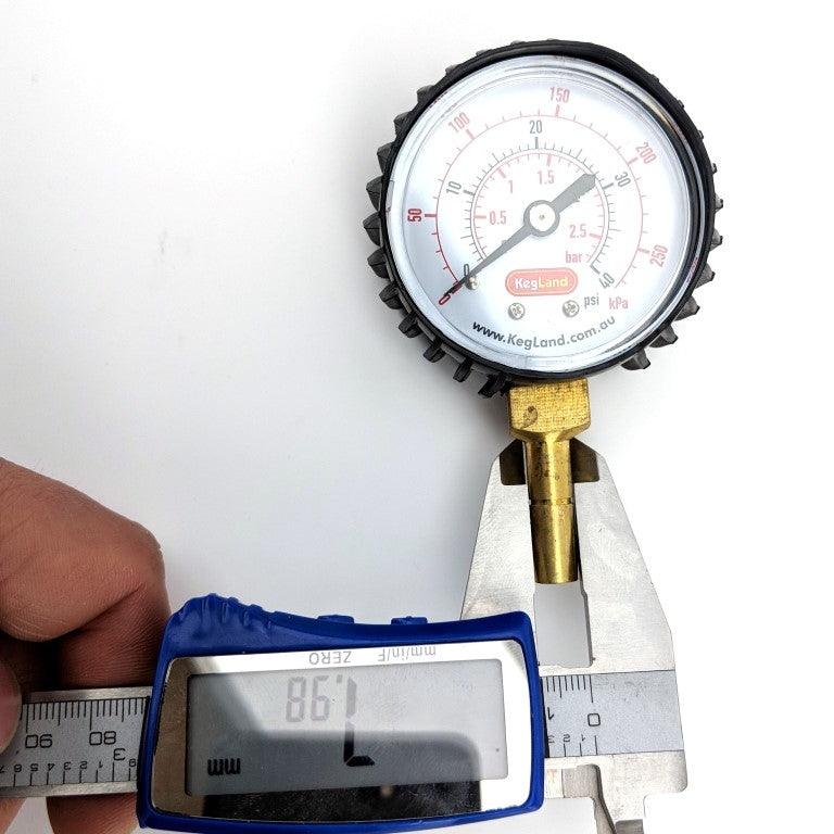 8mm 5/16 Push in Pressure Gauge 0-150psi - KegLand