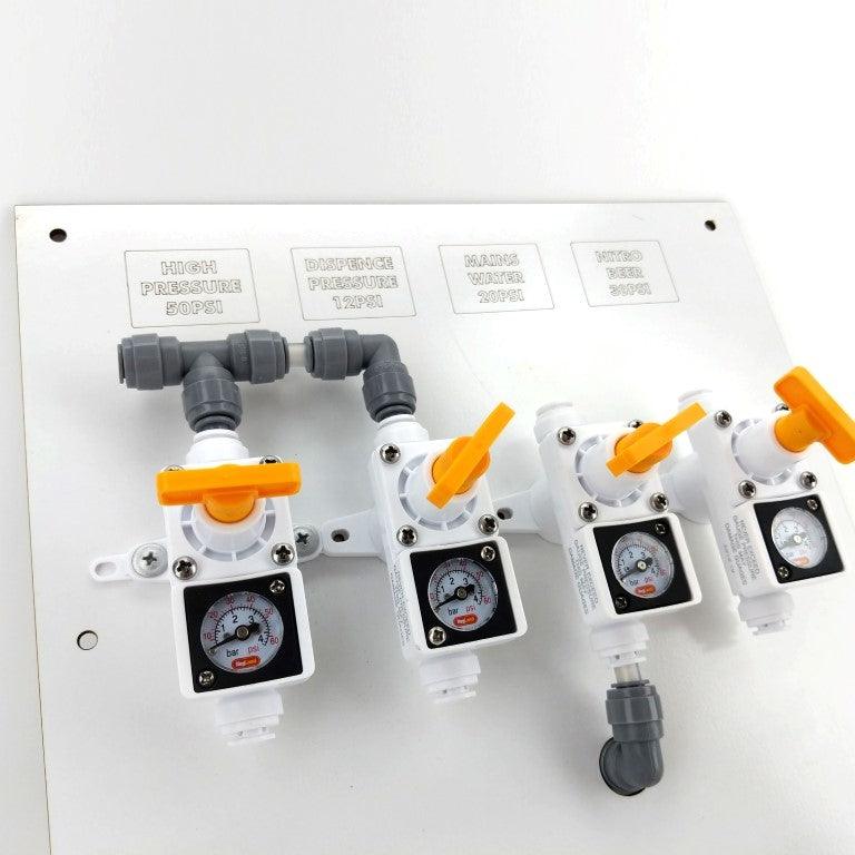 8mm duotight - Inline Regulator with integrated gauge (white) 0-60psi - KegLand