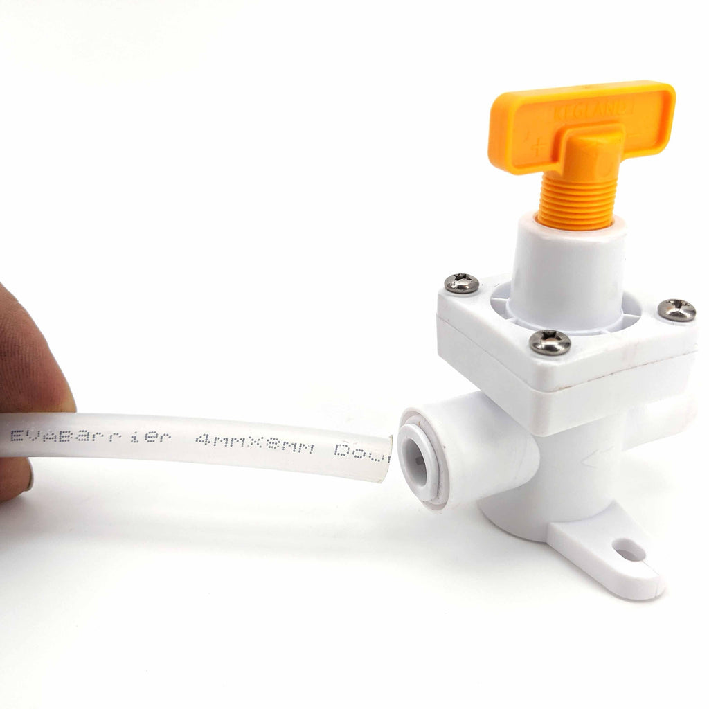 8mm duotight - (No Gauge) Inline Regulator with Yellow Adjustment Handle - KegLand