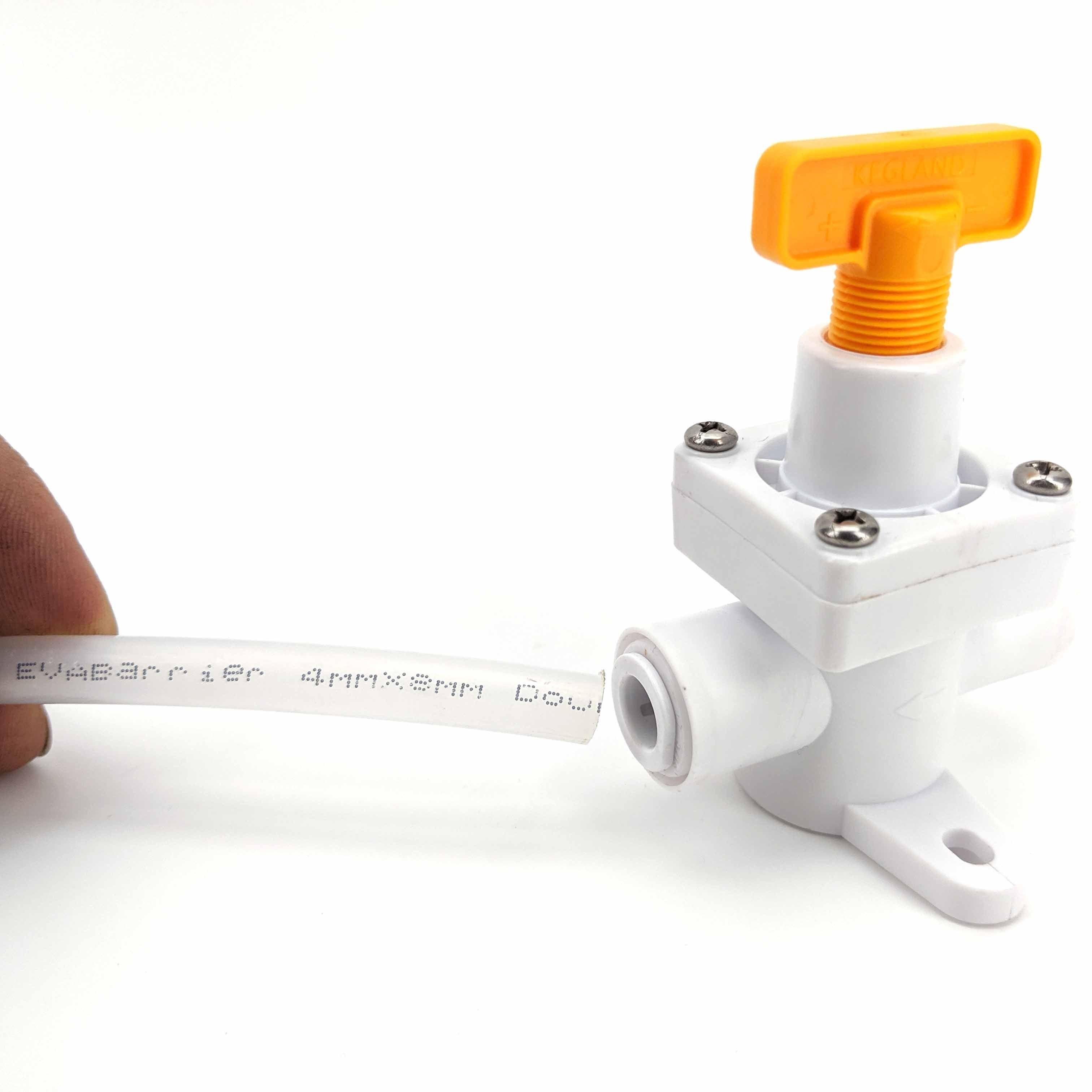 8mm duotight - (No Gauge) Inline Regulator with Yellow Adjustment Handle - KegLand