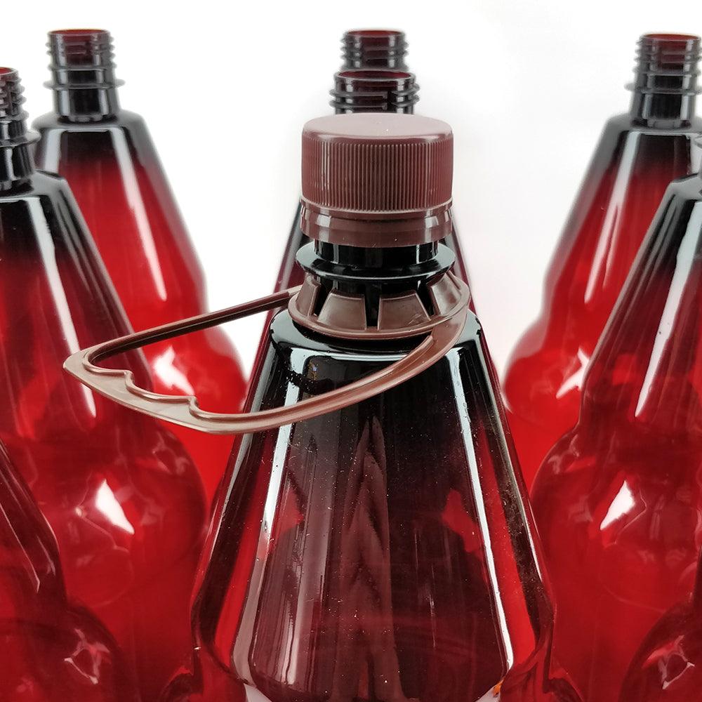 9 x 2500mL PET Amber Brown Bottles with Screw Caps and Handles - KegLand