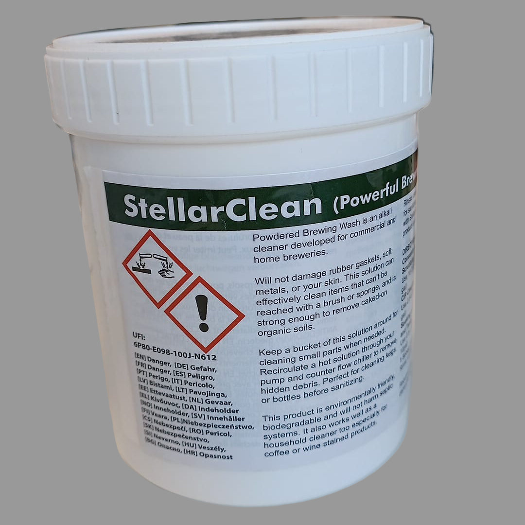 StellarClean Powdered Brewery Wash (PBW) 1kg Tub with 10g Scoop