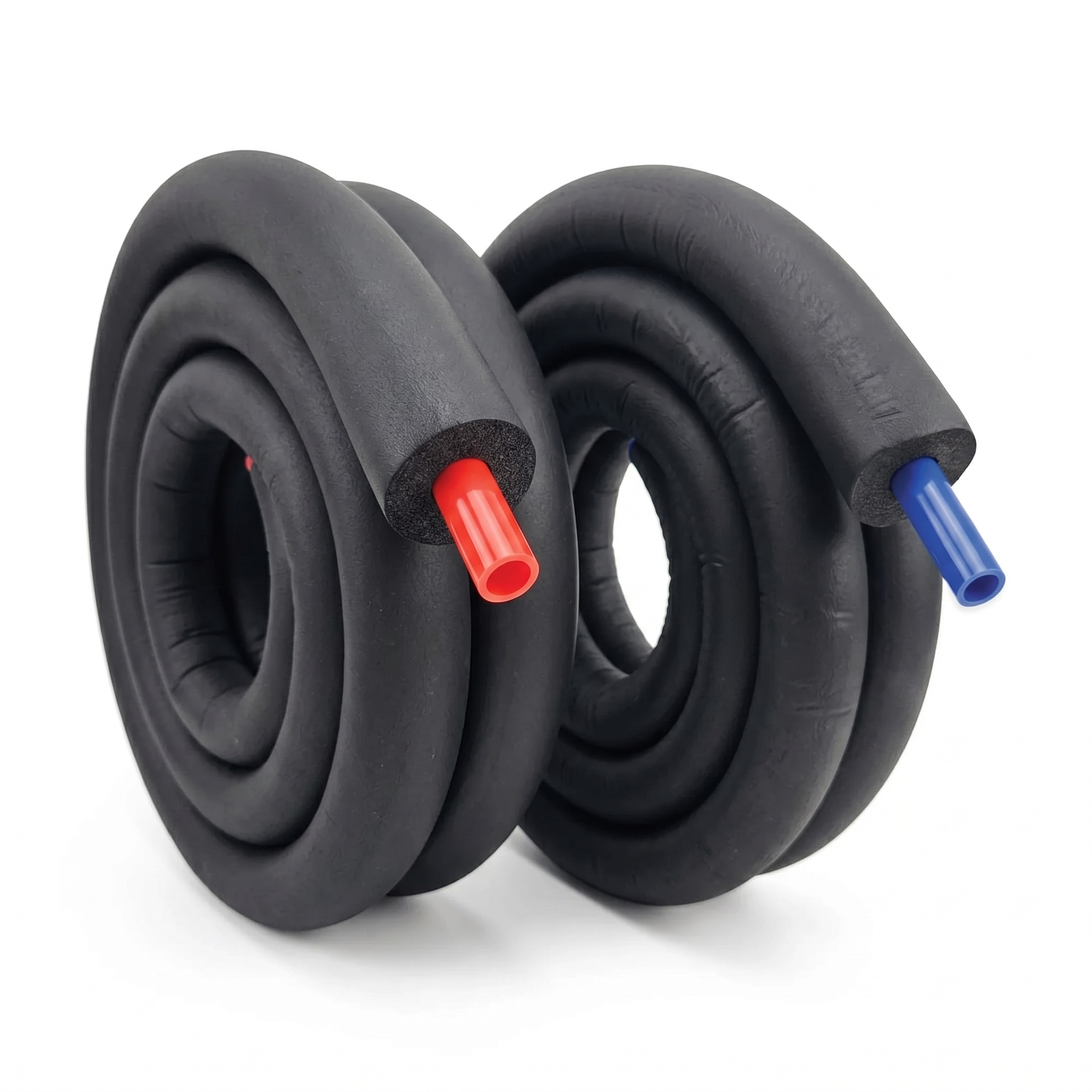 Red + Blue Glycol Insulation Hose - 2m Roll x 12mm ID x 16mm OD - Foam 15mm Thick