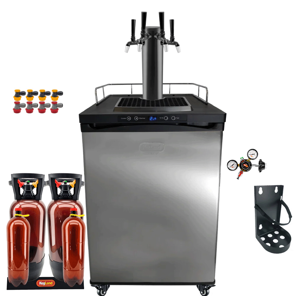 Quadruple Tap Series X.1 Kegerator Bundle (Black)