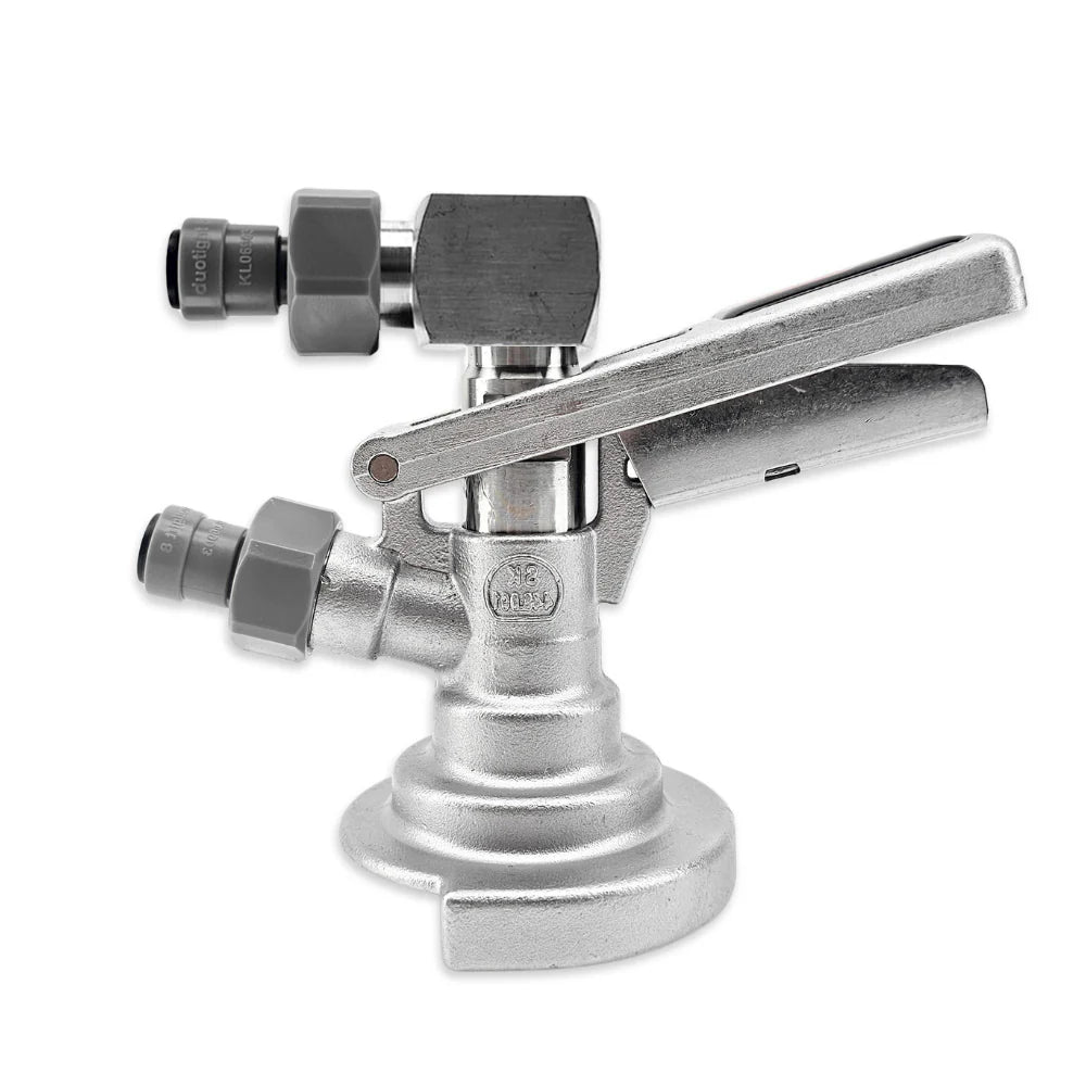 A-Type Keg Coupler All SS with Low Profile Elbow for Kegerators
