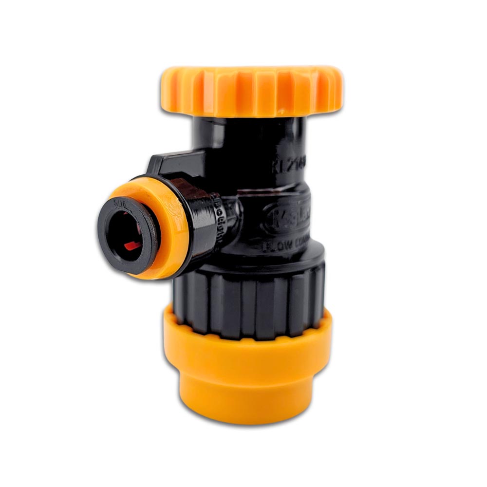 The flow control ball lock disconnect is made from highly chemical resistant materials with stainless springs and ball bearings - no cheap ABS plastics here.