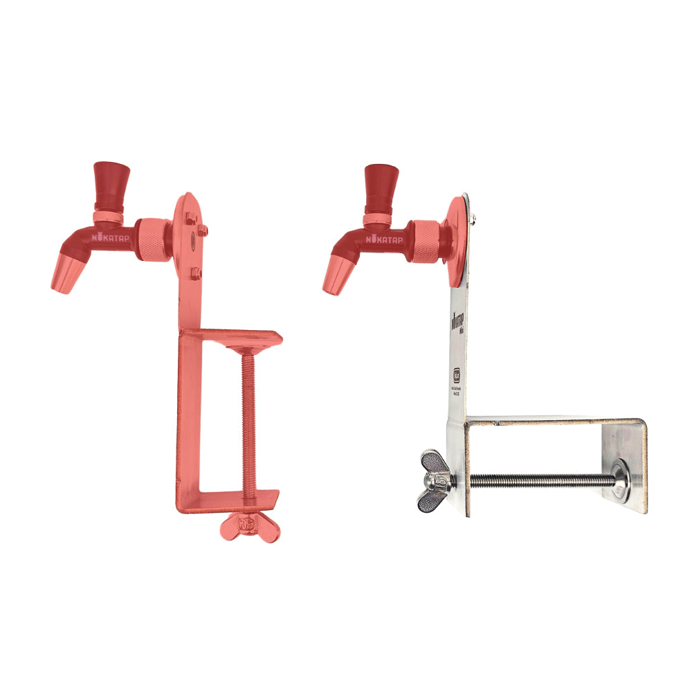 This bracket is used to mount a NukaTap Mini in either 6.35mm or 8mm to a cooler/esky or your home refrigerator or bar fridge. No need to drill any holes!