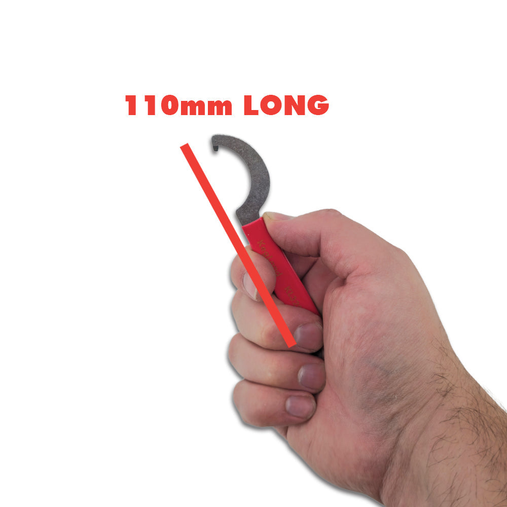 This tool is specifically designed to tighten the NukaTap collar piece to a short, long or tap shank adaptor. It's easy grip handle makes tightening a breeze.