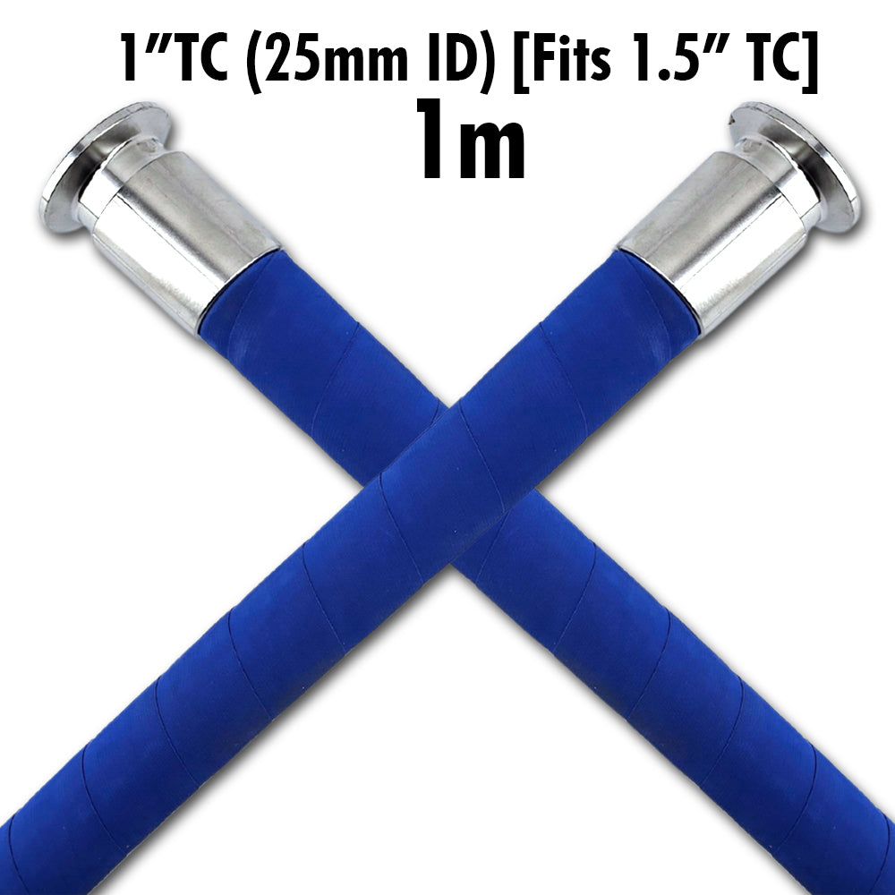 1 Inch TC (25mm ID) FlexiRoyal Brewery Hose (Fits 1.5 Inch TC) - 1m