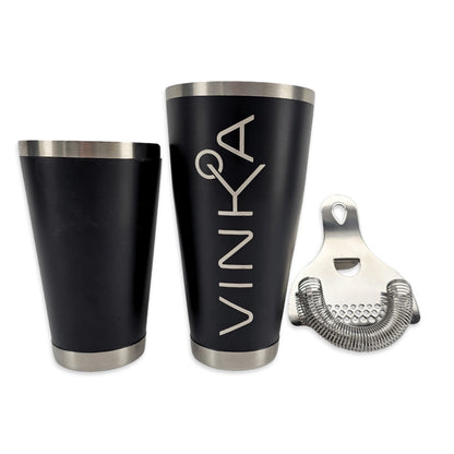 Effortlessly create delicious cocktails with the VINKA Boston Shaker Set. Made from quality stainless steel, this two-piece shaker is both durable and dishwasher safe.