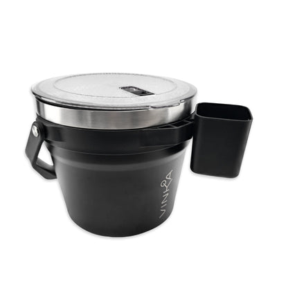 This durable beverage ice bucket is part of the ultra premium VINKA cocktail mixing setup. It is 100% Food Safe and will keep your Ice and beverages cold for hours upon hours.