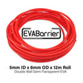 EVABarrier 5mm(13/64) x 8mm(5/16) Double Wall + Transparent Red (100meter Length)