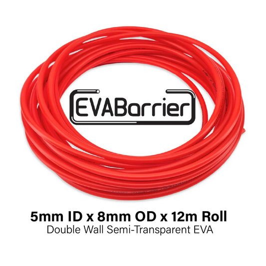 EVABarrier 5mm(13/64) x 8mm(5/16) Double Wall + Transparent Red (100meter Length)