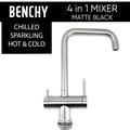 Benchy 4 in 1 Kitchen Mixer Tap (Hot-Cold-Chilled-Sparking) - Stainless Steel