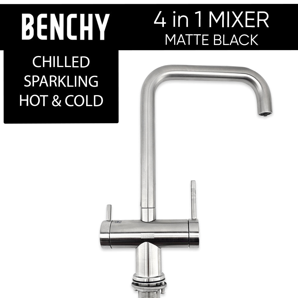 Benchy 4 in 1 Kitchen Mixer Tap (Hot-Cold-Chilled-Sparking) - Stainless Steel