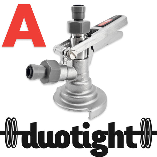 A-Type Keg Coupler All SS with Low Profile Elbow for Kegerators